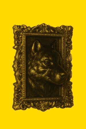 voskegwujn gajl Գայլի գլուխ ոսկեզոծ շրջանակի մեջ